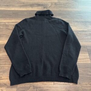 Charter Club Cashmere Sweater Womens M Black Turtleneck Knit Pullover FLAW